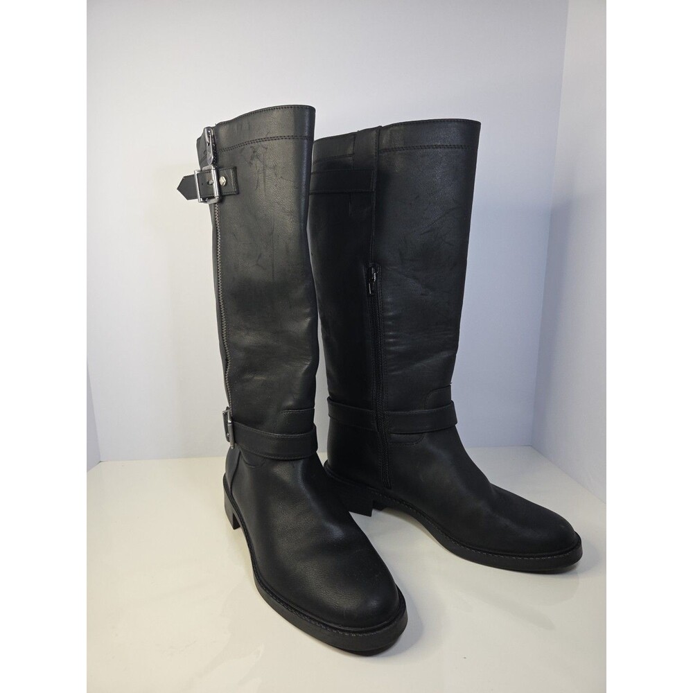 Kelly & Katie Sion Black  Knee High Riding Boot size 8.5 M Faux Leather NWOB